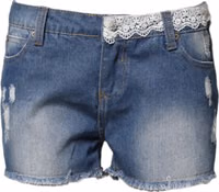 Blue Cotton Low Waist Denim Casual Hot Pants Shorts 1