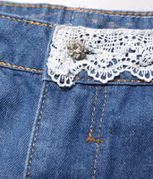 Blue Cotton Low Waist Denim Casual Hot Pants Shorts 4