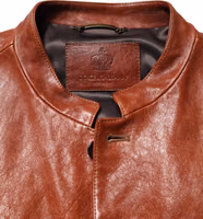 Brown Leather Button Down Men Biker Jacket 5
