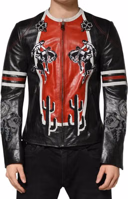 Multicolor Guns n' Roses Full Zip Men Biker Jacket