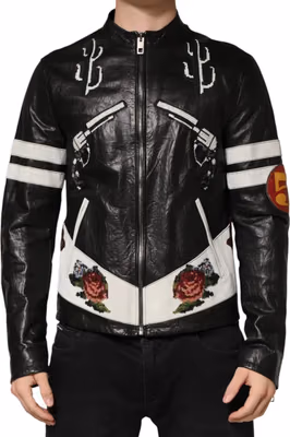 Black Guns n' Roses FullZip Men Biker Jacket