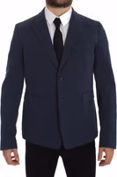 Blue Cotton Stretch Casual Blazer 4