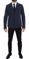 Blue Cotton Stretch Casual Blazer 5